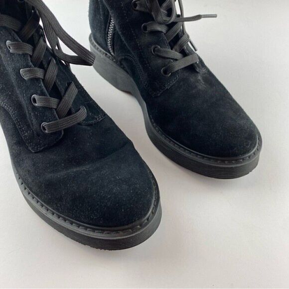 Vince Monastir Platform Lace Up Combat Boots Black Suede Size 7 - Picture 9 of 13